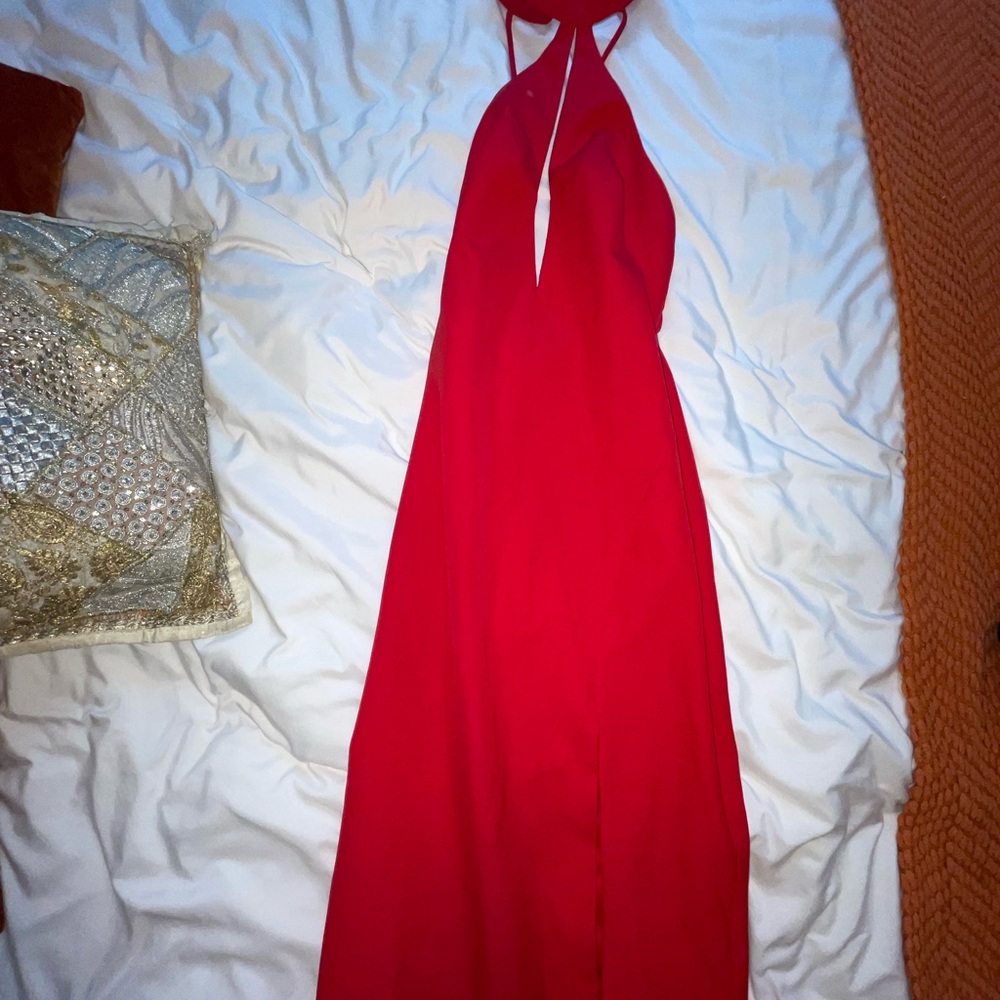 Liv Foster Red Halter Dress